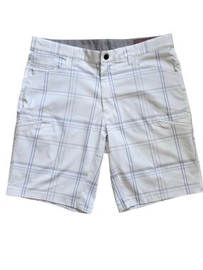 Hawke & Co Size 36 White Blue Plaid Pro Series Golf Utility Skateboard Shorts